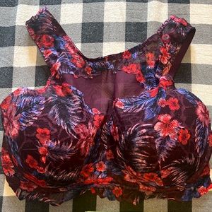 VS PINK L floral mesh bralette